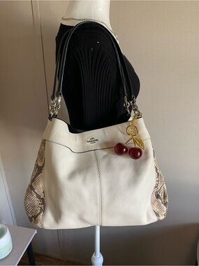 Coach satchel leather snake skin shoulder bag